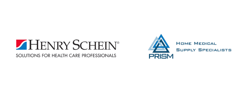 Henry Schein and Prism Medical Products Logos after Henry Schein's announcement of a majority stake M&A in Prism (6 Jan 2021)